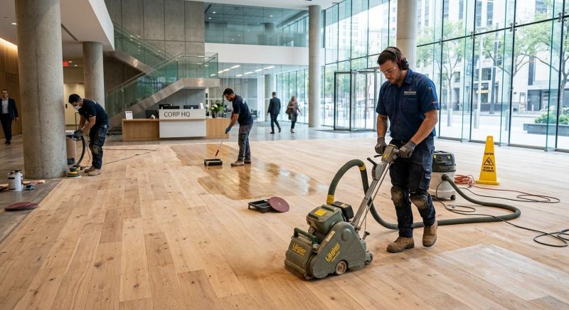 Our team working on Wood Floor Service projects in Las Vegas, NV