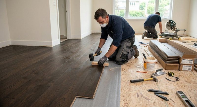 Dark Wood Floor Installation in Las Vegas, NV